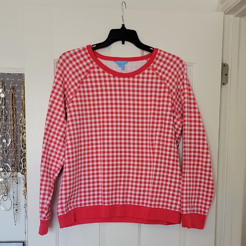 Draper James Red Checkered Top